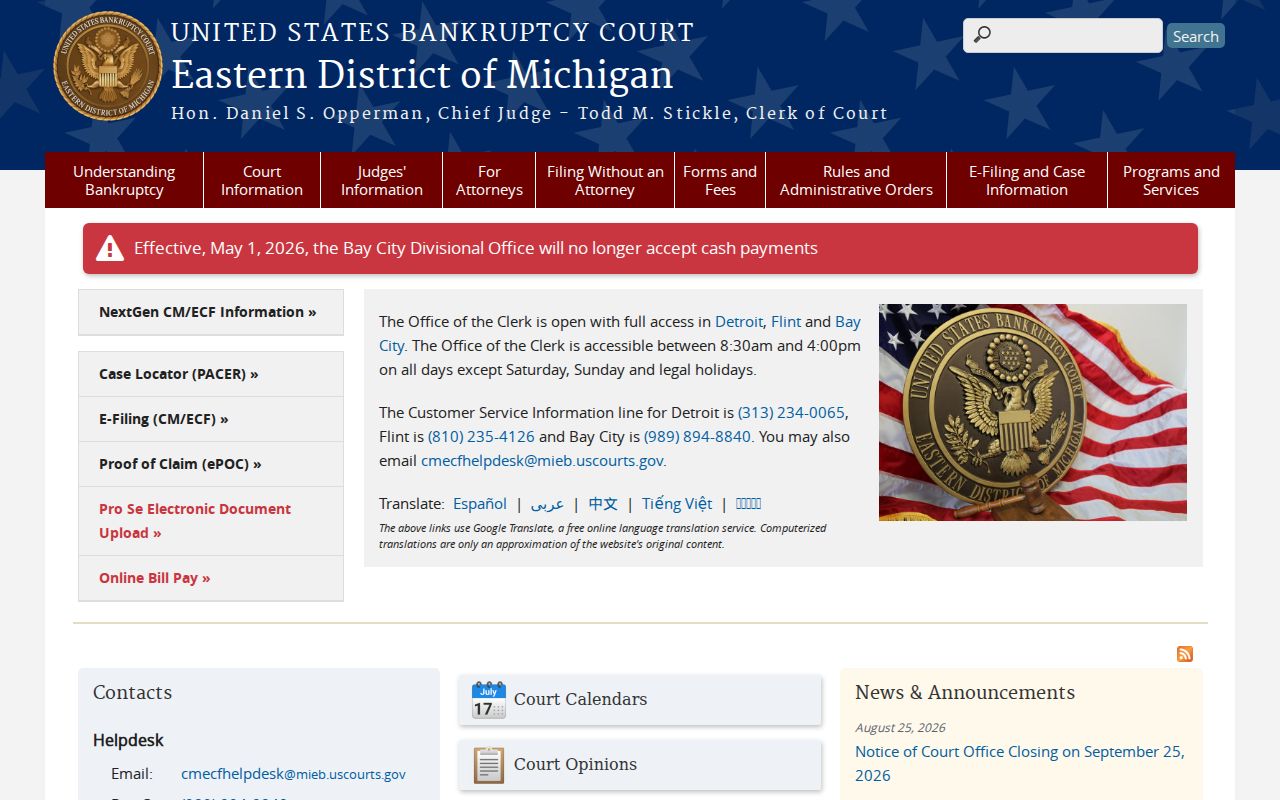 Kalkaska County civil court docket federal bankruptcy court portal